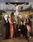 Hieronymus Bosch Canvas Paintings - Crucifixion with a Donor